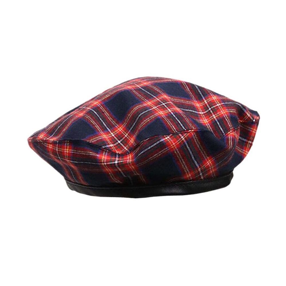 6871 Women Winter Plaid French Beret Hat Tartan Check Artist Painter Hats